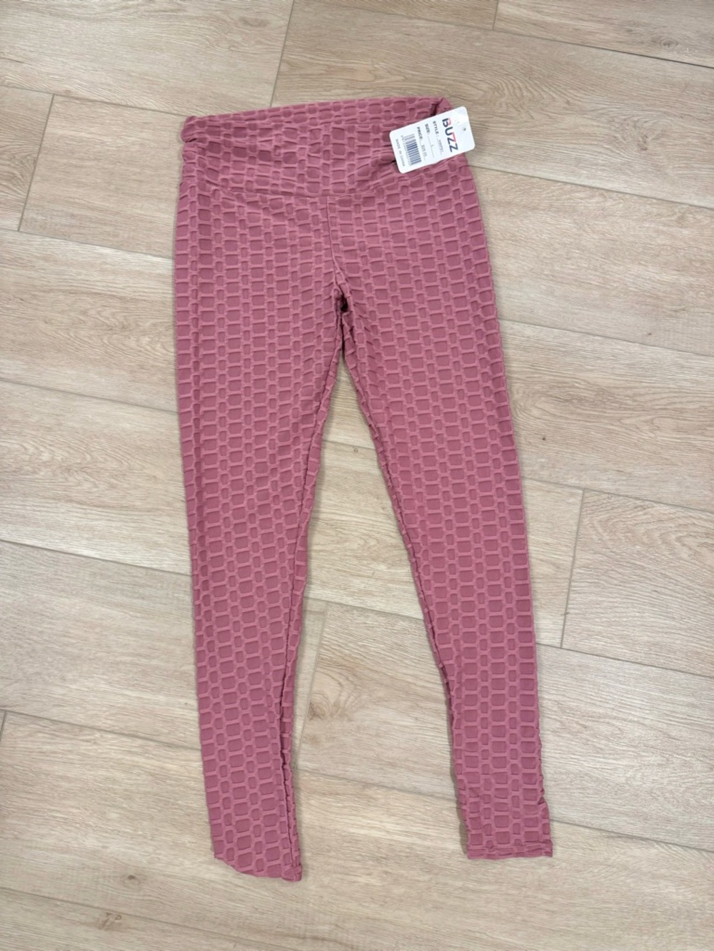 Pink Textured Leggings